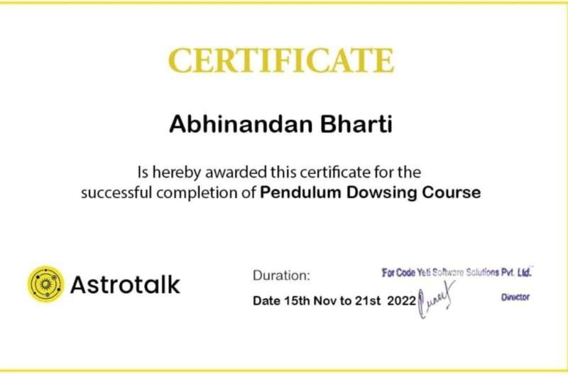 Pendulam Dousing Course